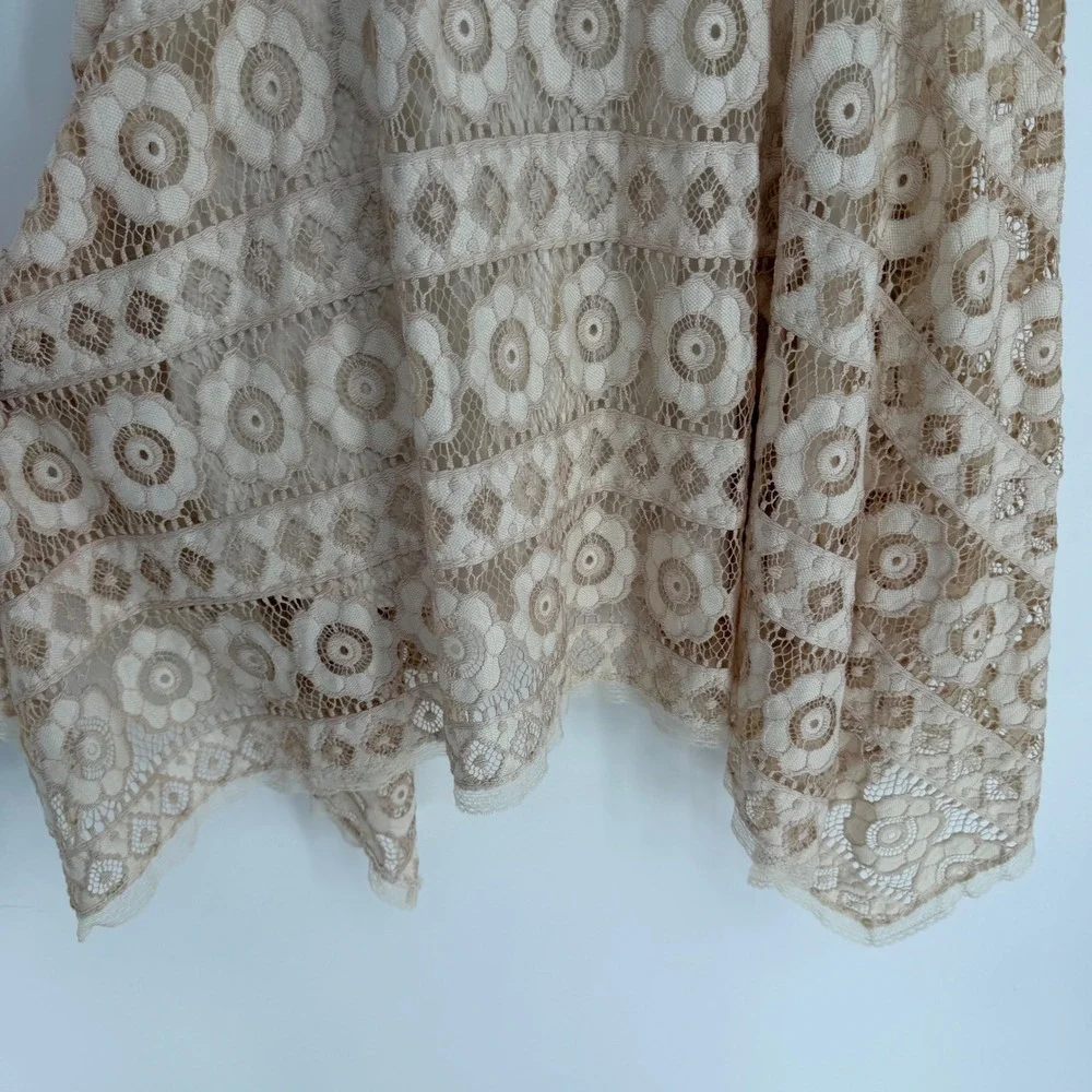 FREE PEOPLE JUST LIKE HONEY LACE DRESS SIZE 12 BOHO CHIC COTTAGECORE ROMANTIC